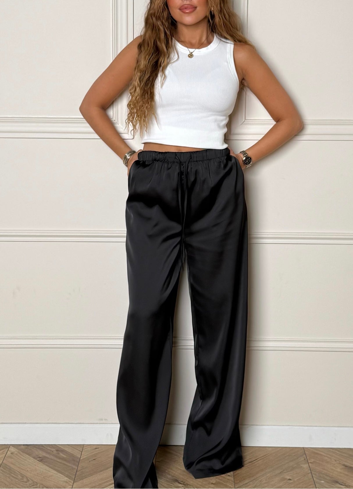 Pantalon Satiné noir